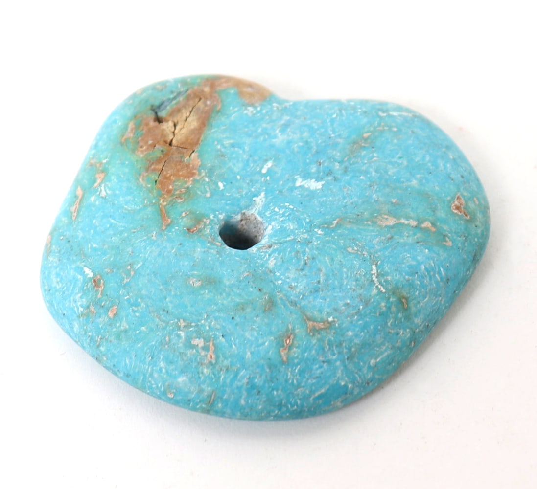 Natural Raw Turquoise Disc Pendant - 3