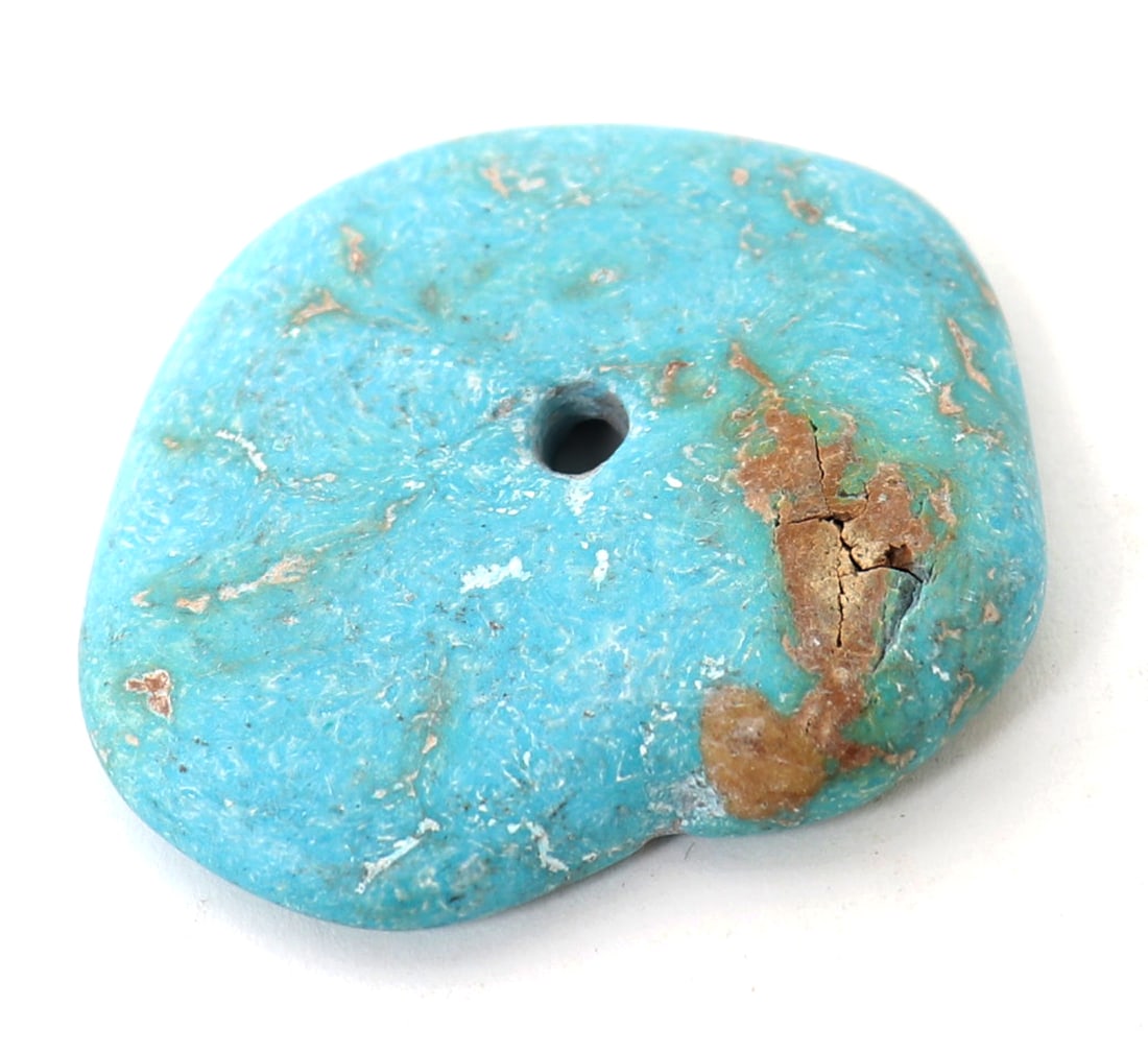 Natural Raw Turquoise Disc Pendant - 4