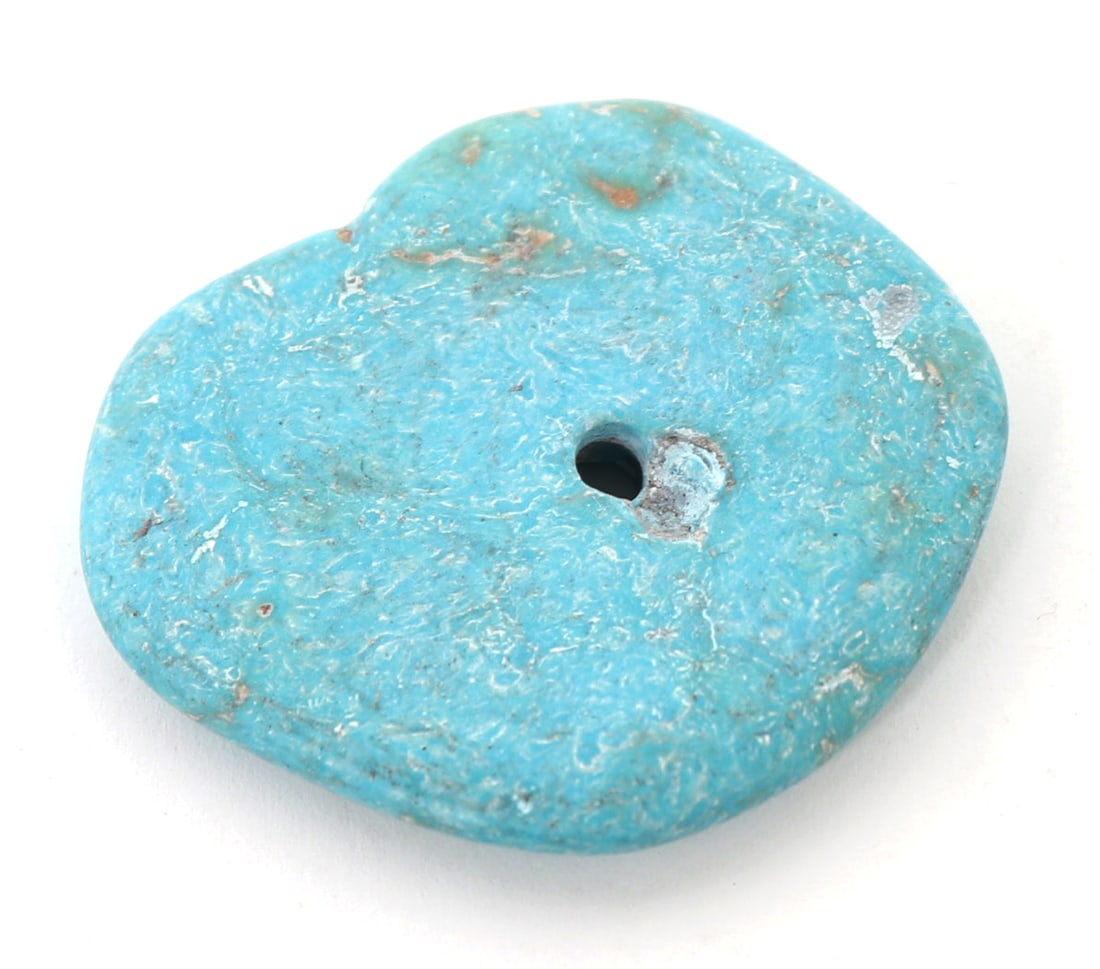 Natural Raw Turquoise Disc Pendant - 5