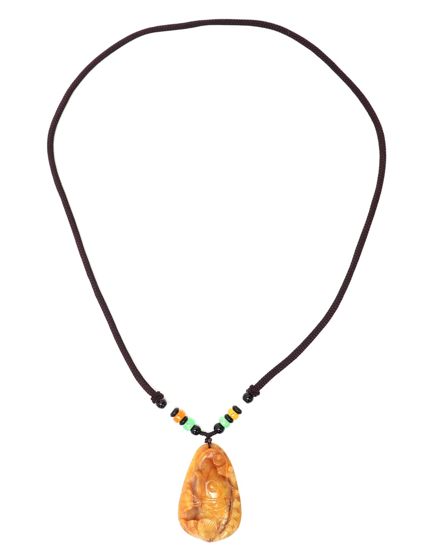 Chinese Jade Koi Fish Pendant - 4