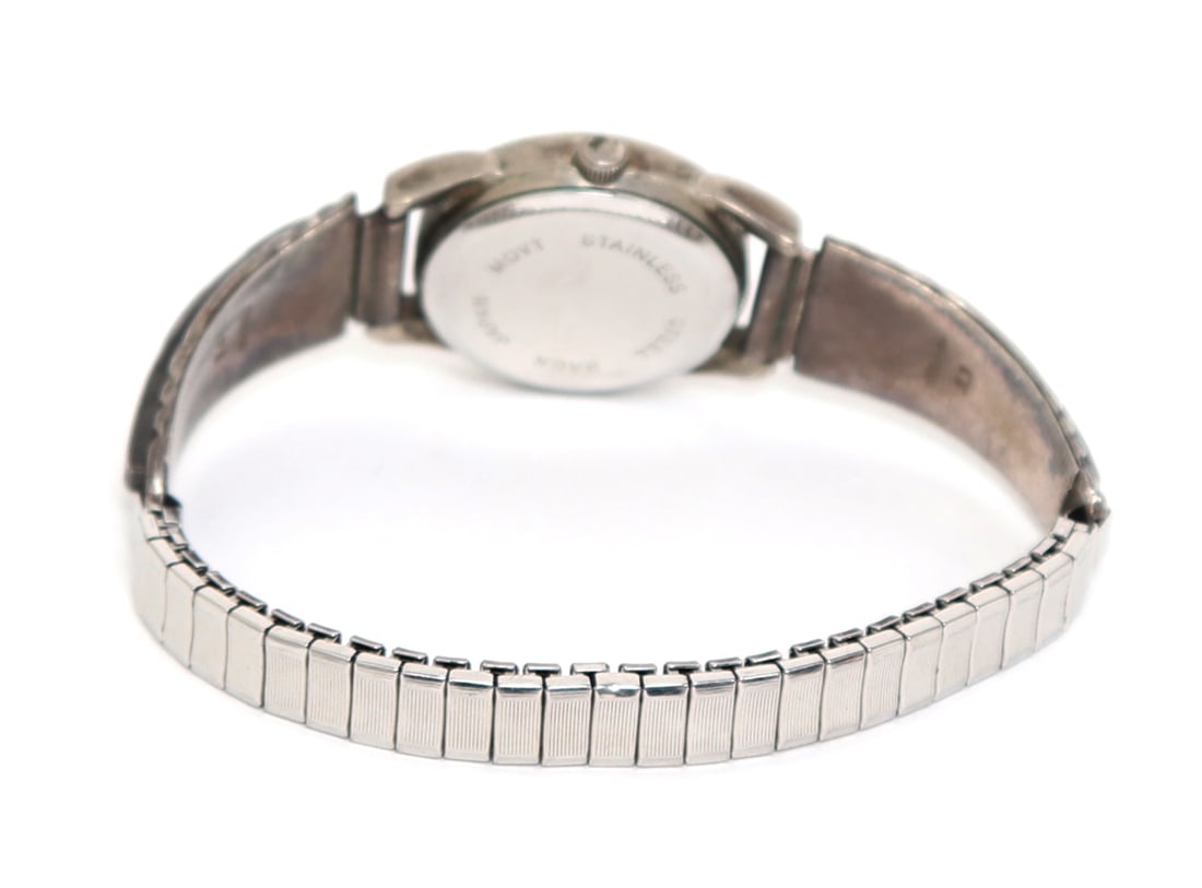 Native American Sterling Silver Watch, Initialed RD - 4