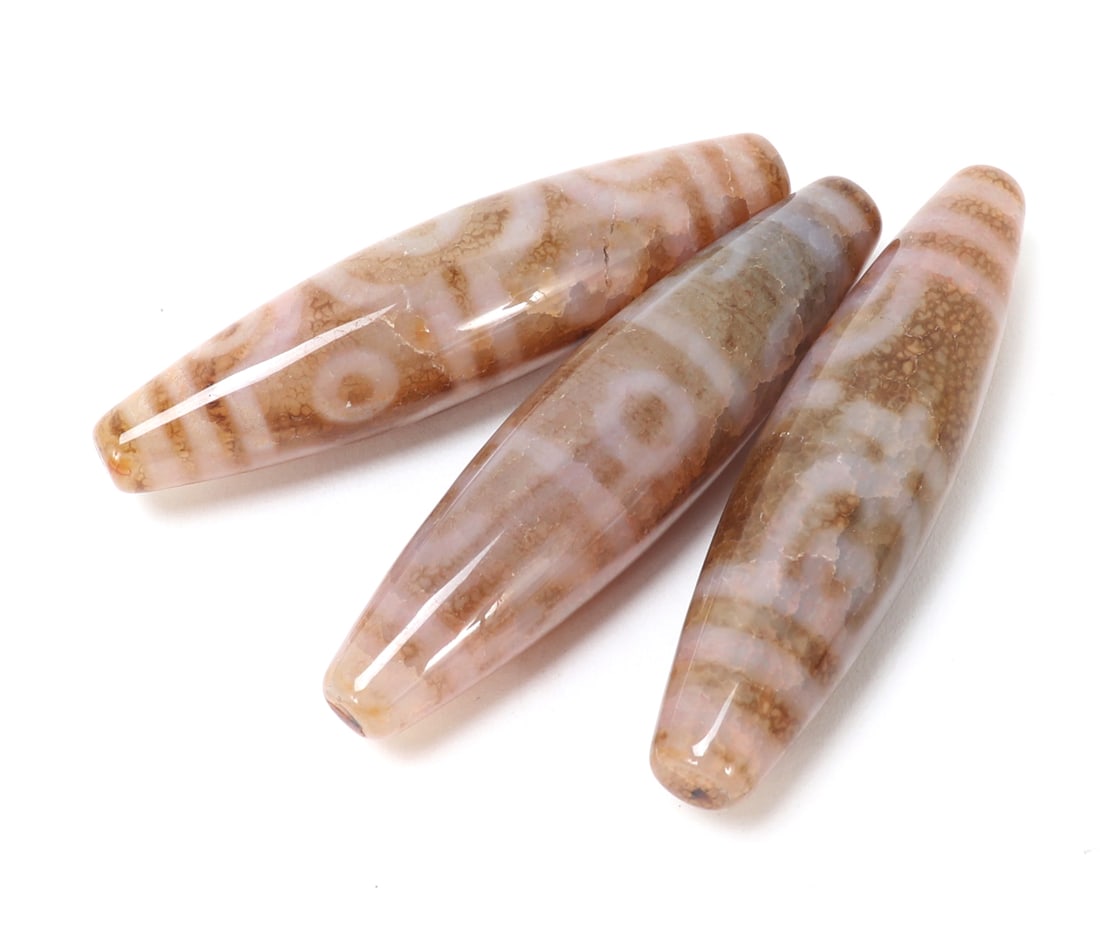 12 Gorgeous Tibetan Dzi Beads - 5