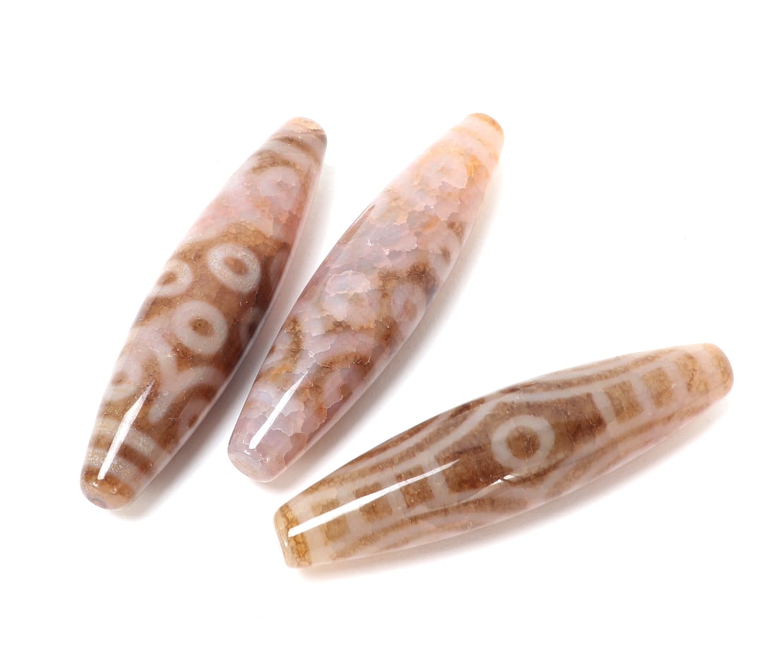 12 Gorgeous Tibetan Dzi Beads - 6