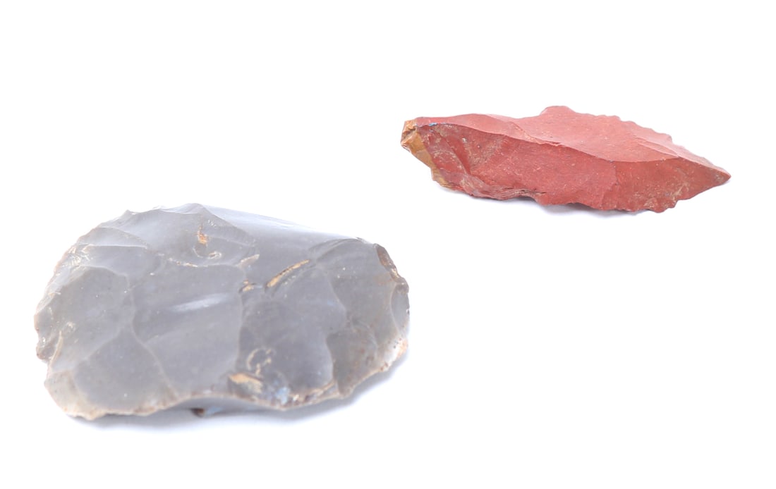 Grey Scraper & Red Jasper Arrowhead - 3