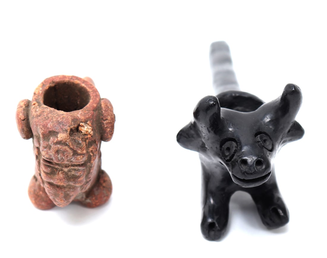 Two Handcrafted Animal Pipes - 2