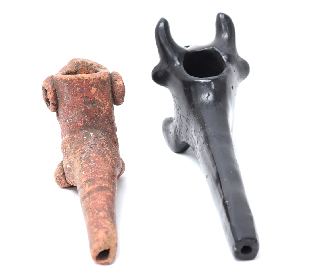 Two Handcrafted Animal Pipes - 5