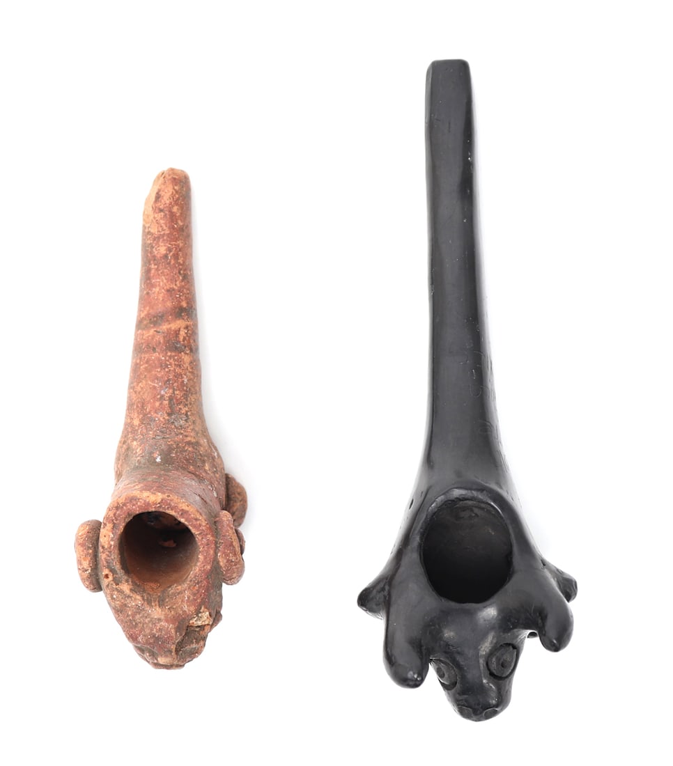 Two Handcrafted Animal Pipes - 6