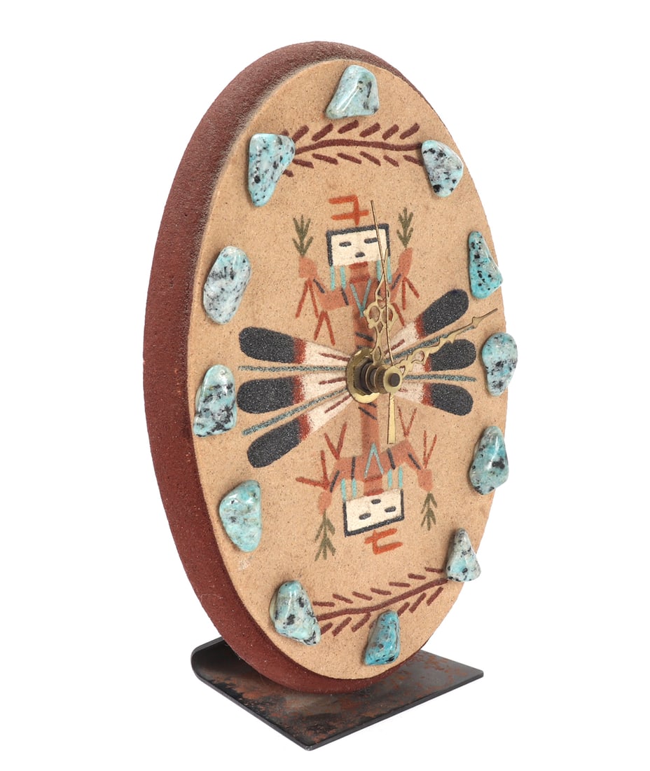 Beautiful Native American Style Desk Clock - 2