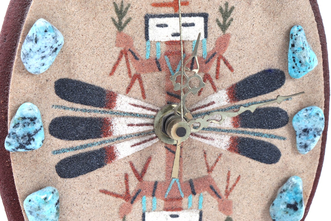 Beautiful Native American Style Desk Clock - 4