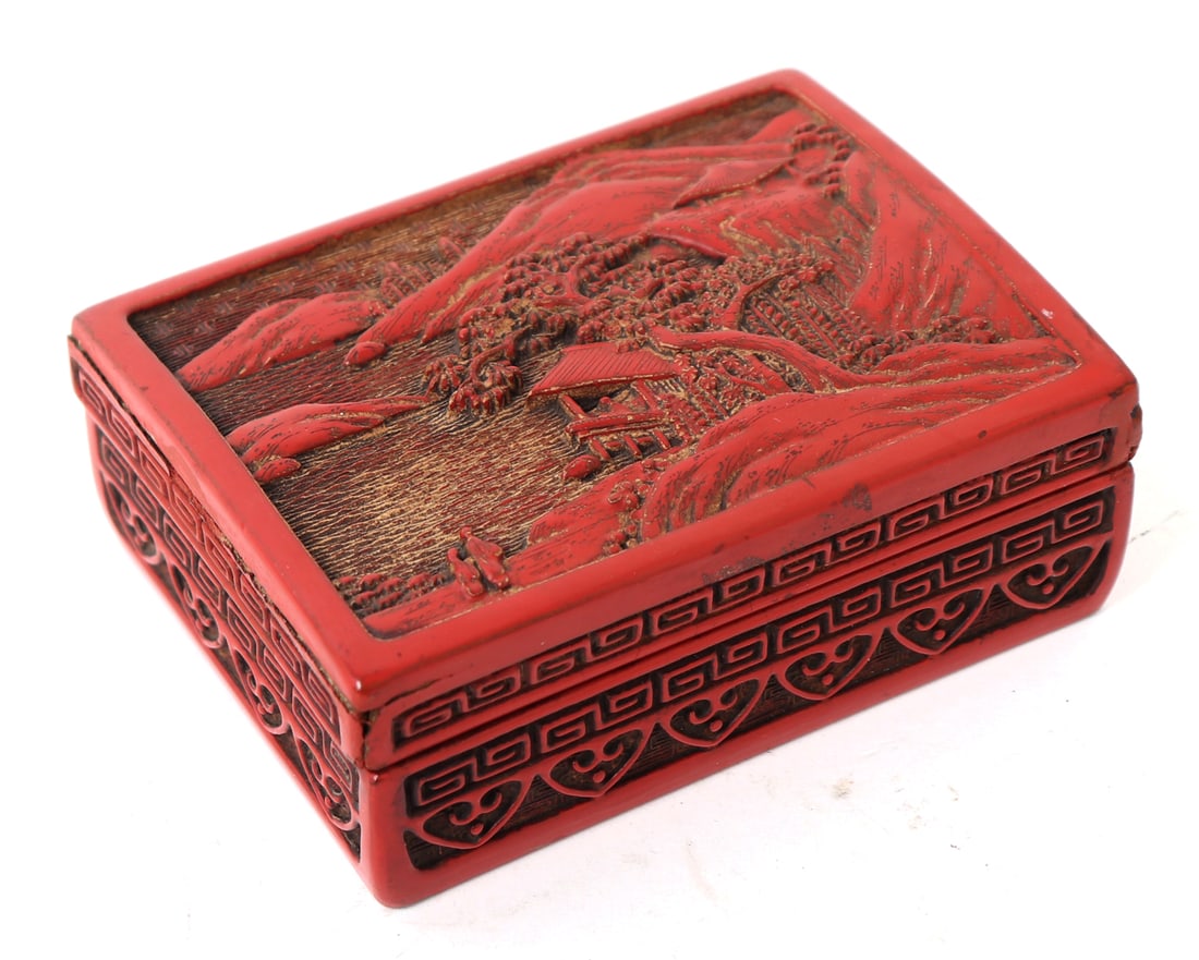 Chinese Imitation Cinnabar Jewelry Box (1 of 8)