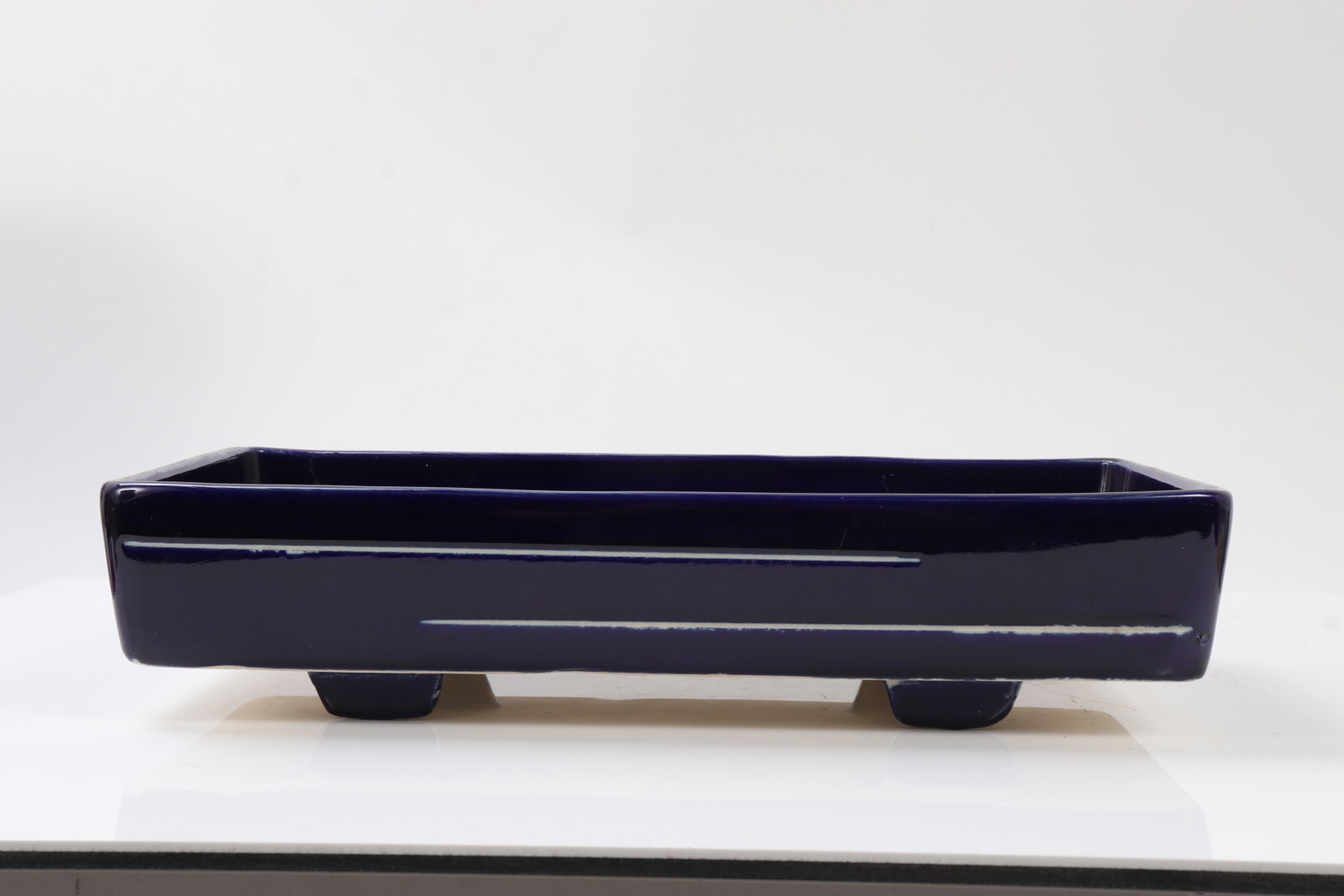 Ceramic Navy Blue Bonsai Pot - 2