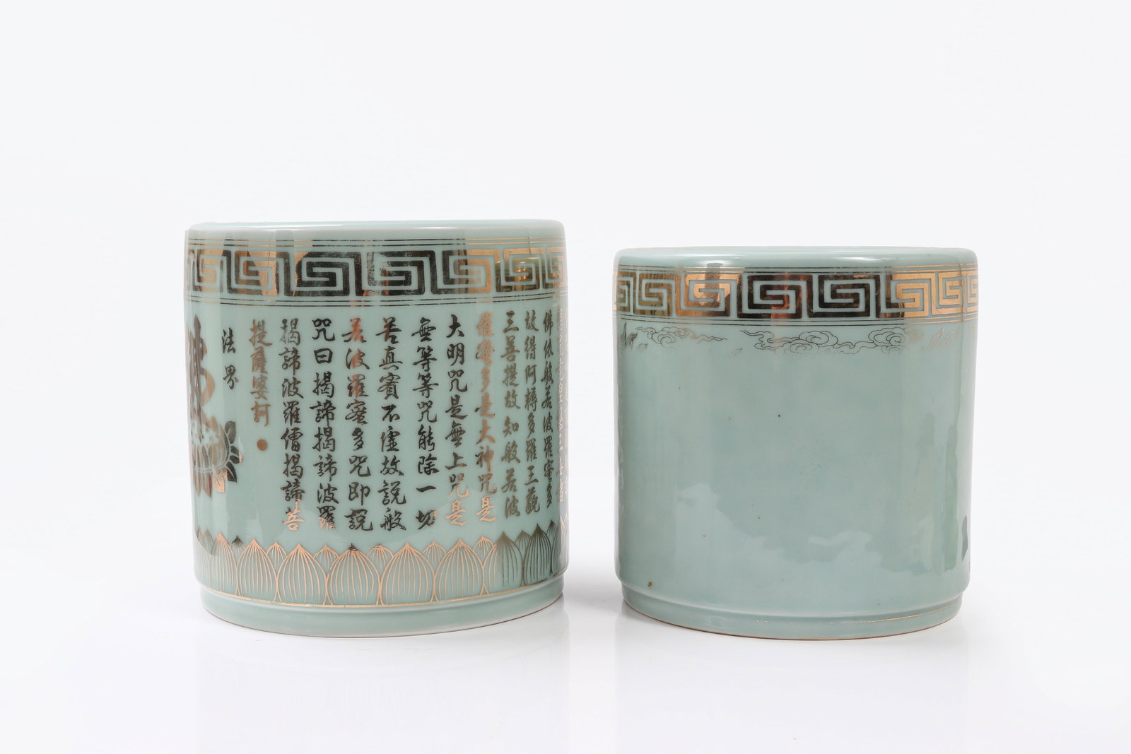Chinese Cylindrical Ceramic Containers, 2pcs (1 of 3)
