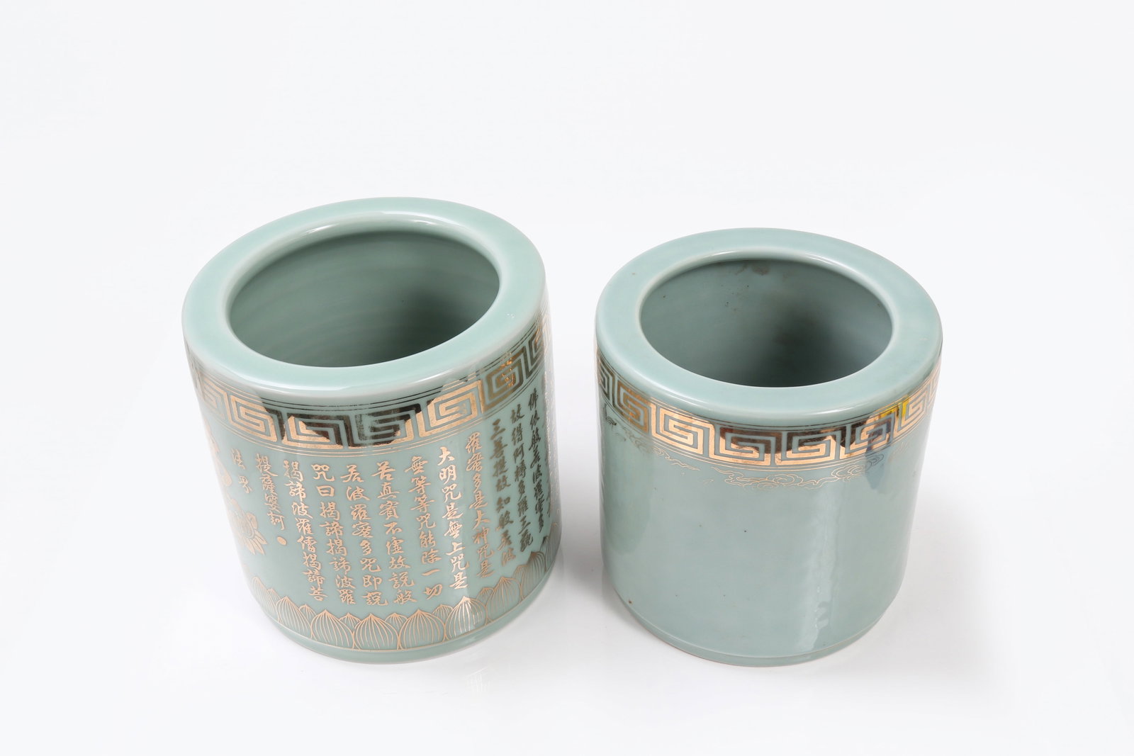 Chinese Cylindrical Ceramic Containers, 2pcs - 2