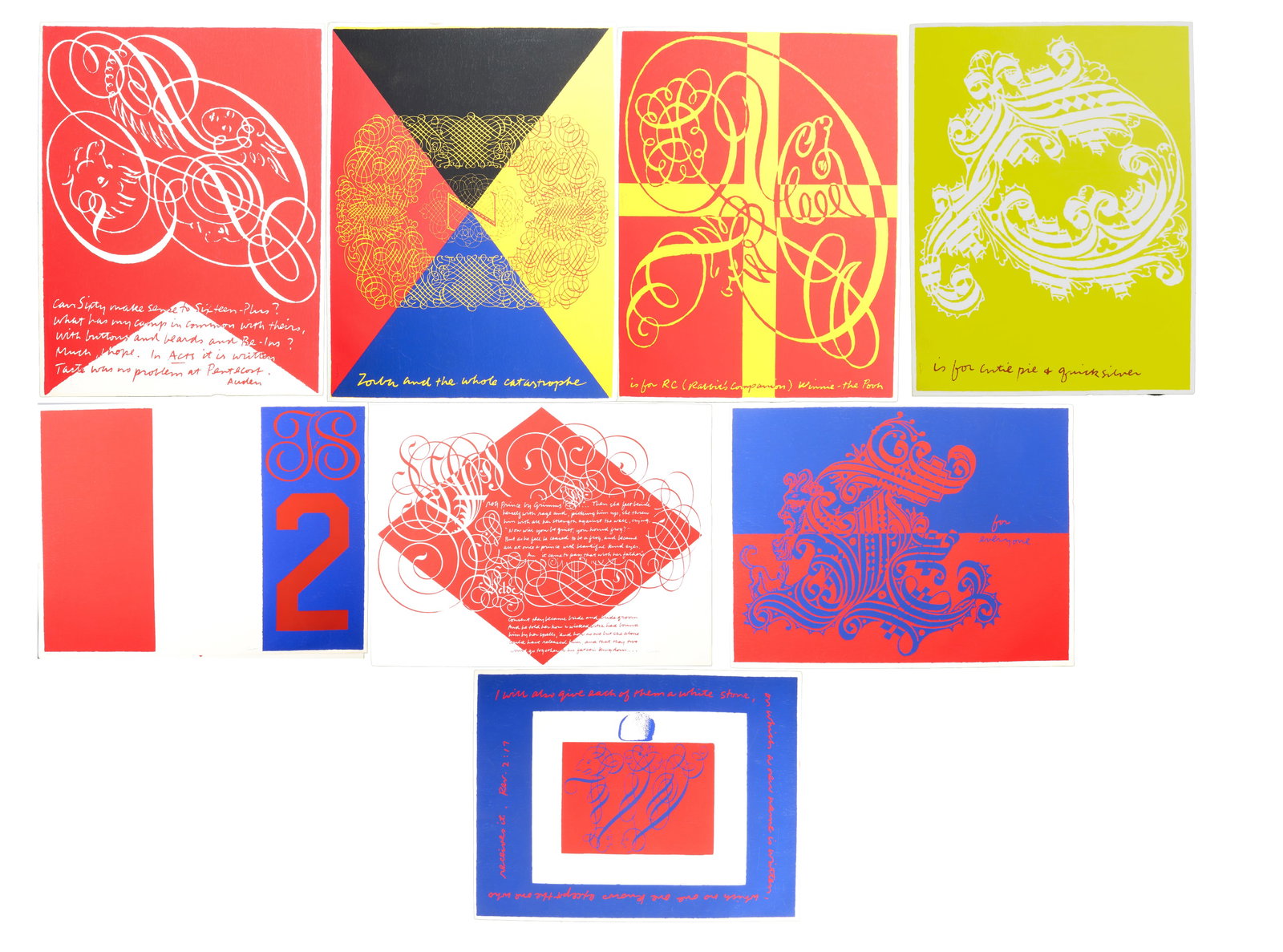 GROUP OF EIGHT SCREENPRINTS BY SISTER CORITA (1 of 9)