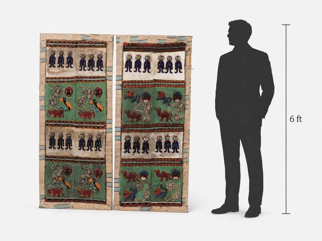 Pair of Cameroon Grassfields Beaded Palace or Shrine Panels (1 of 12)