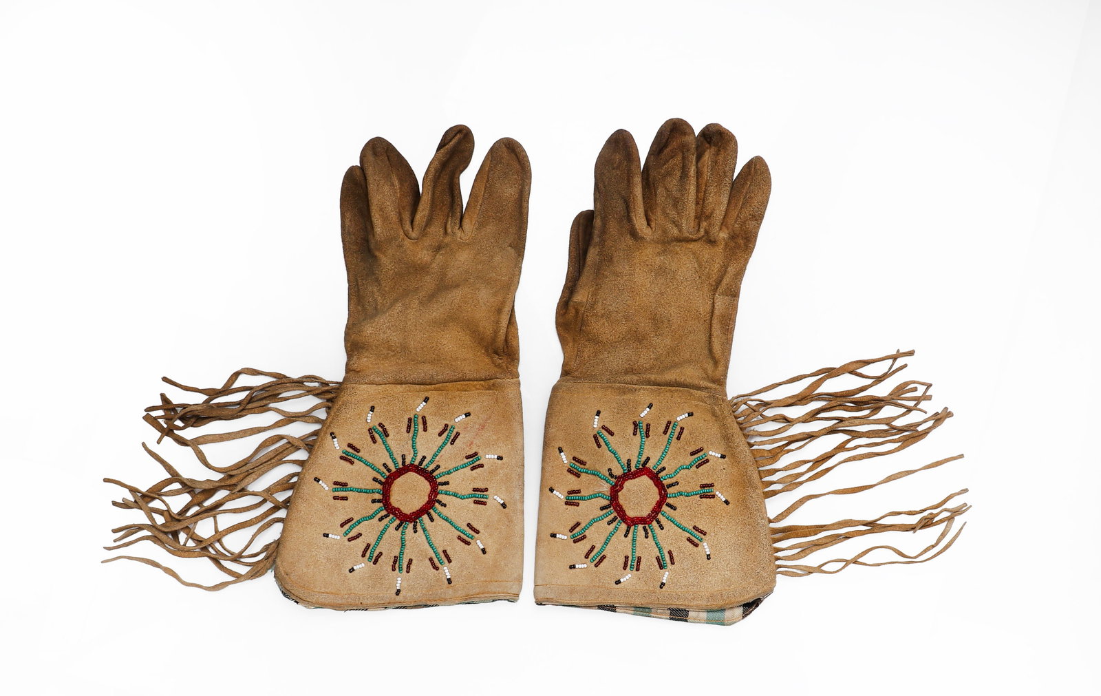 Native American Beaded Hide Gloves (1 of 1)