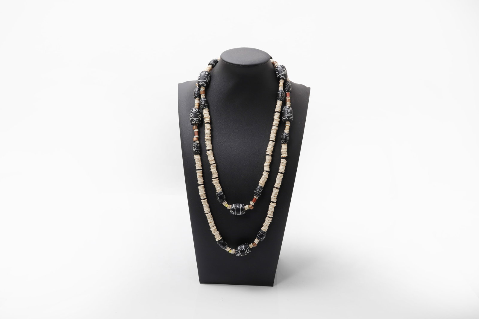 Ostrich Shell Disc and Venetian Trade Bead Necklace (1 of 5)