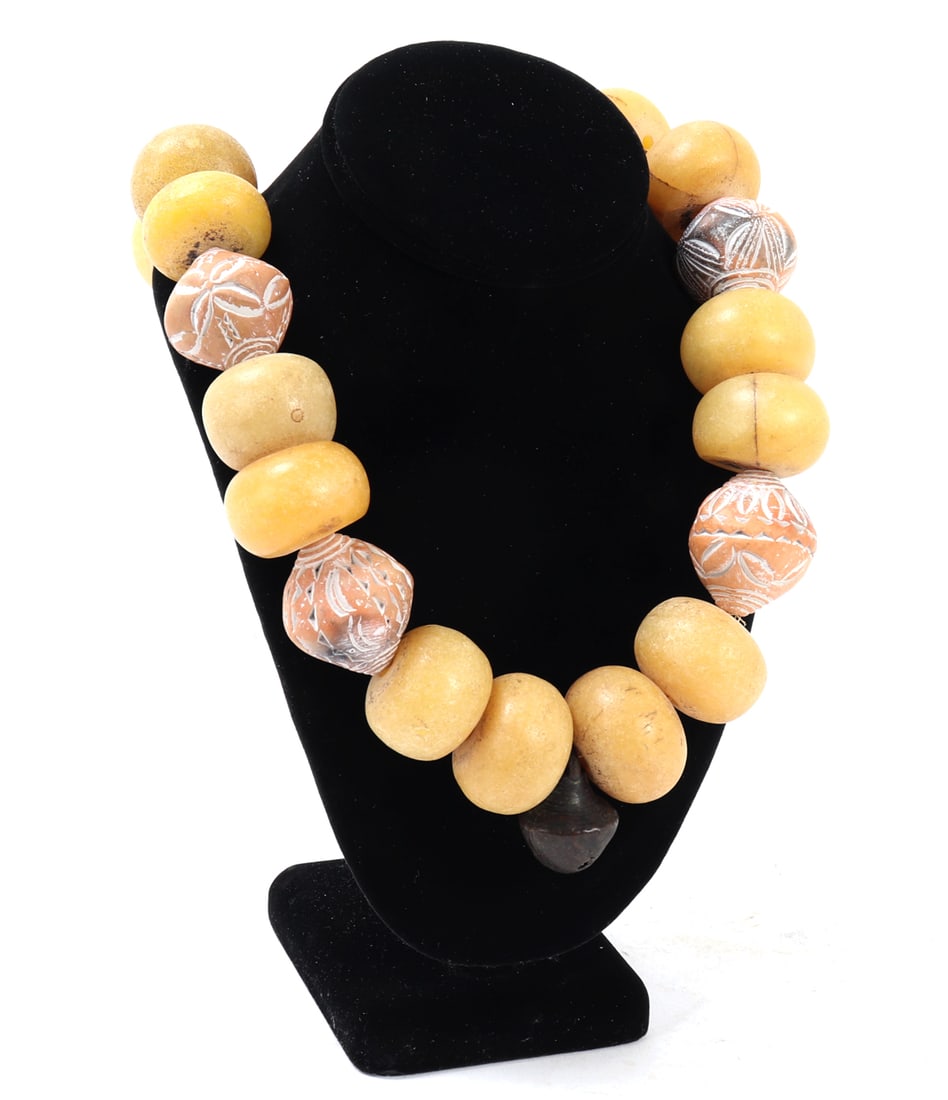 Bright Bold African Statement Necklace, Handcrafted Beads - 2