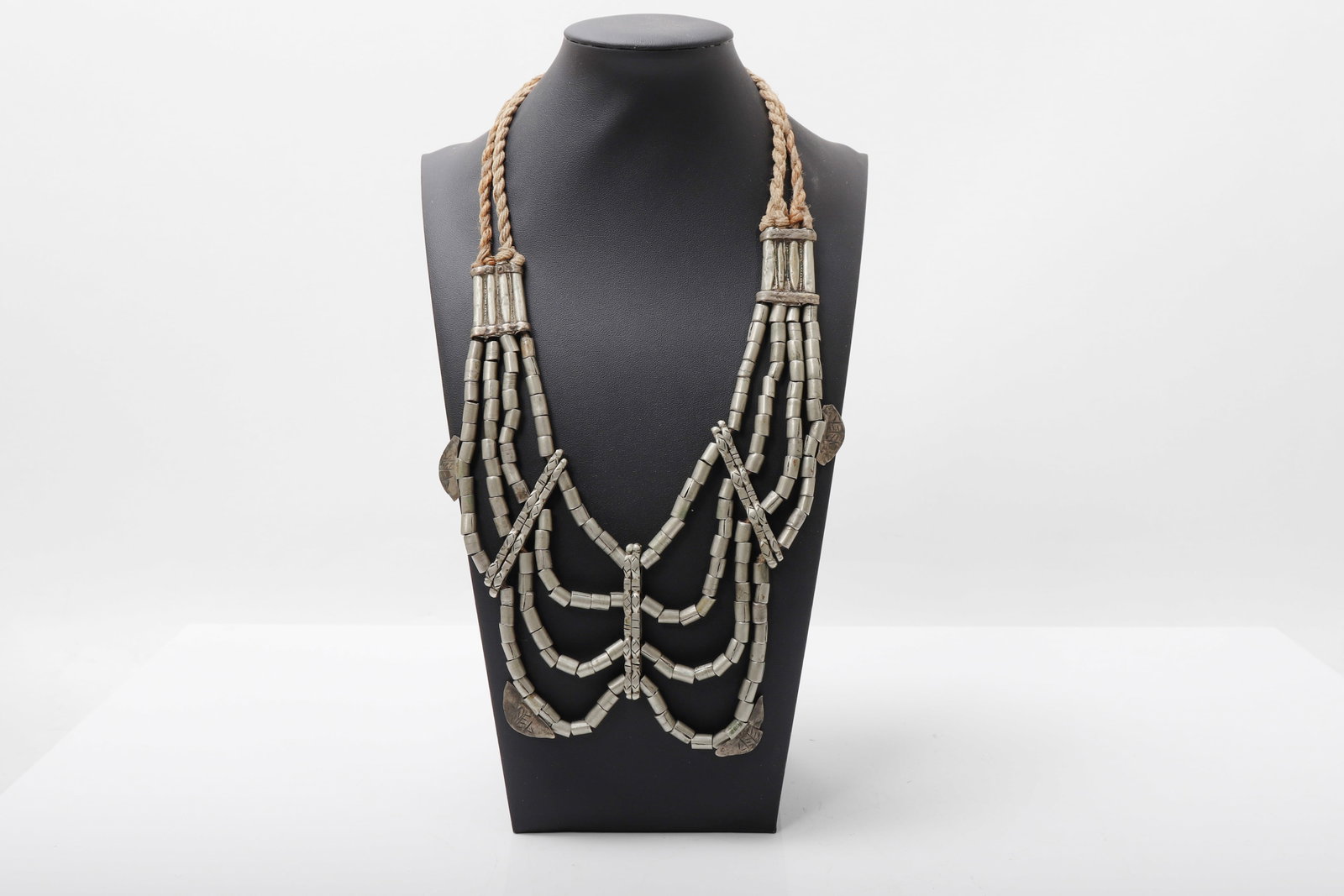 Ethiopian Multi-Strand Silver Bead Necklace - 8