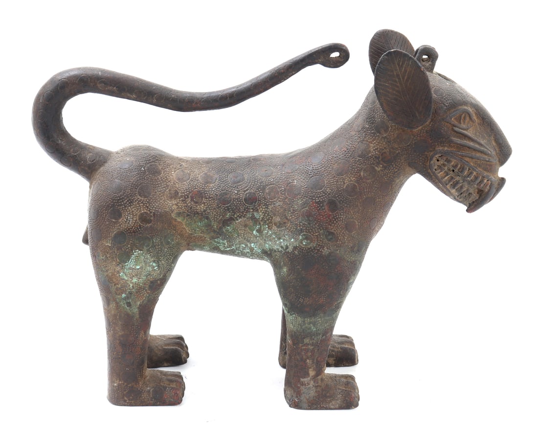 Benin-Style Bronze Leopard Figure - 2