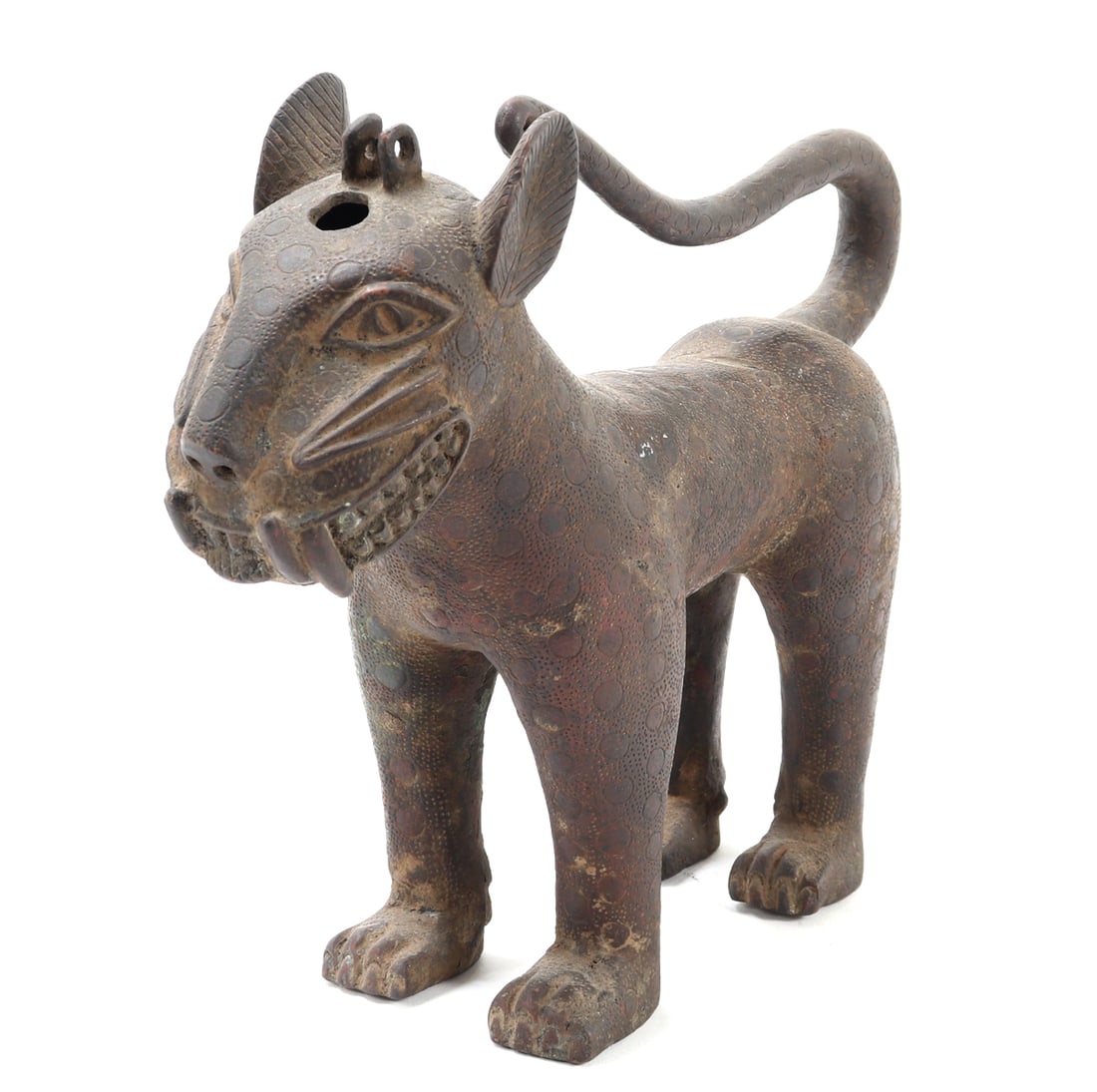 Benin-Style Bronze Leopard Figure - 3