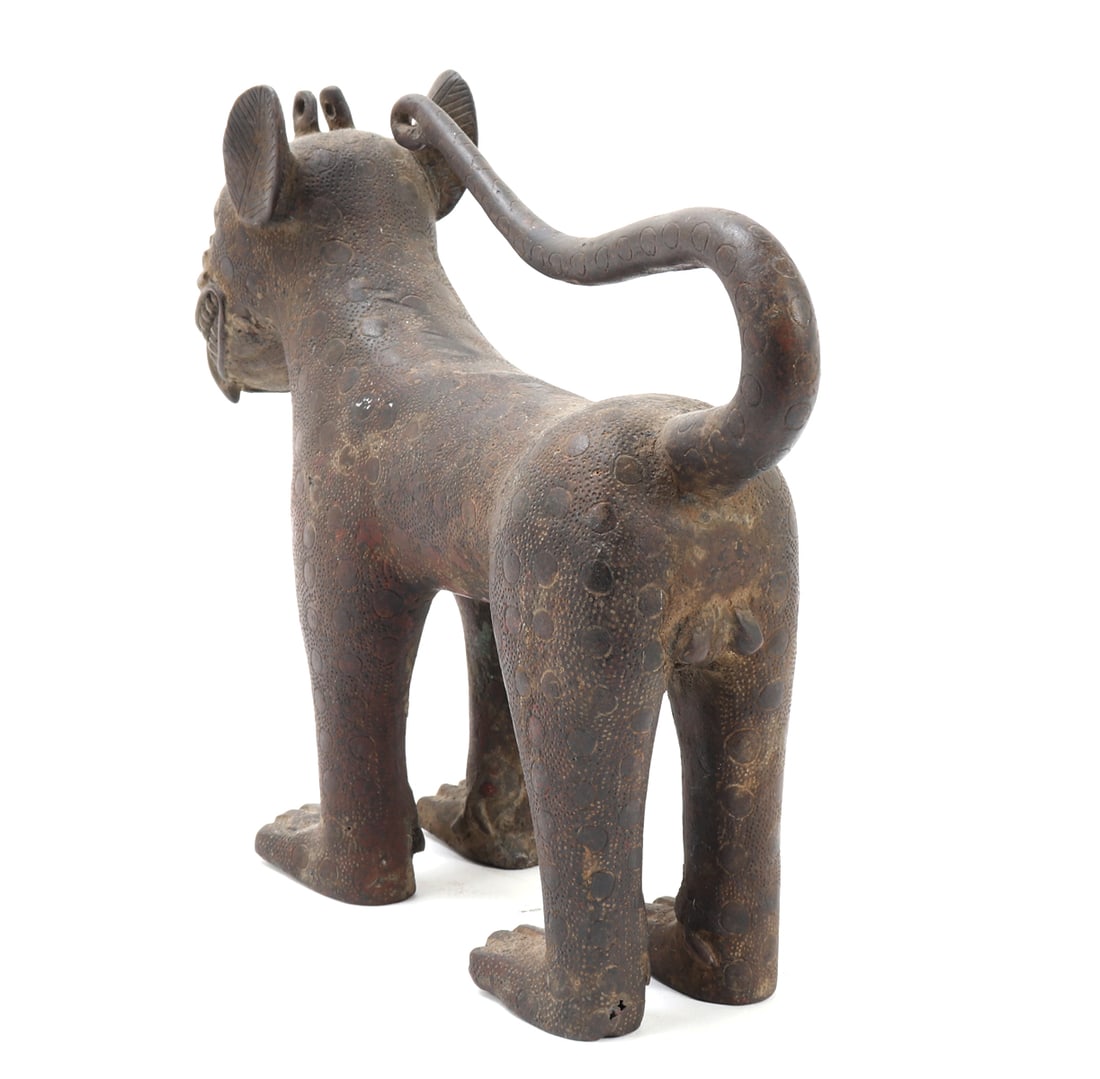 Benin-Style Bronze Leopard Figure - 4
