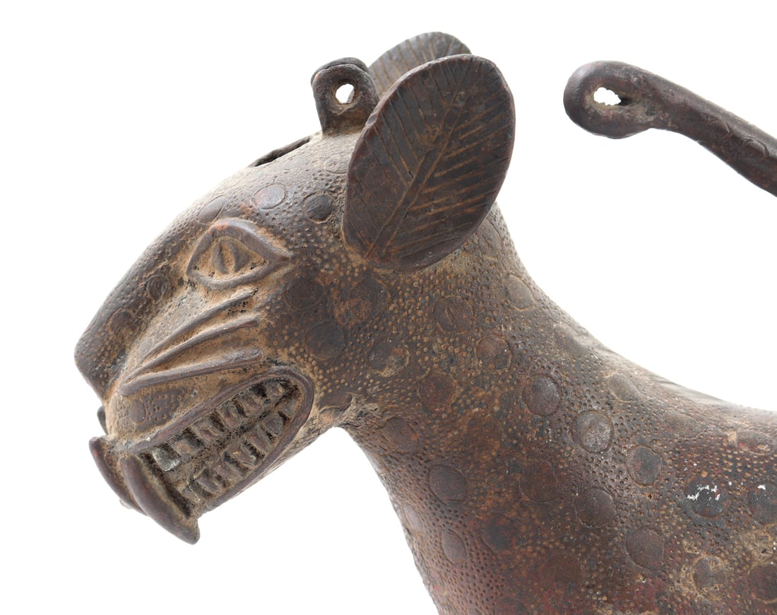 Benin-Style Bronze Leopard Figure - 6