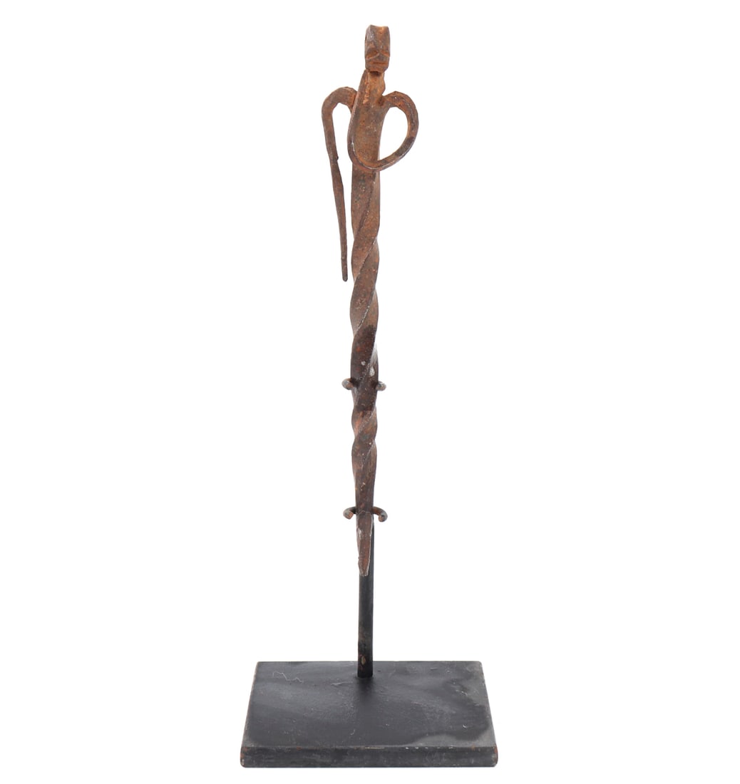 Bobo Iron Sculpture: Bobo Iron Sculpture, Burkina Faso. Made by blacksmiths, a caste of artisans considered to be endowed with magical powers, this iron sculpture represents a clan totem or ancestor. It would be placed