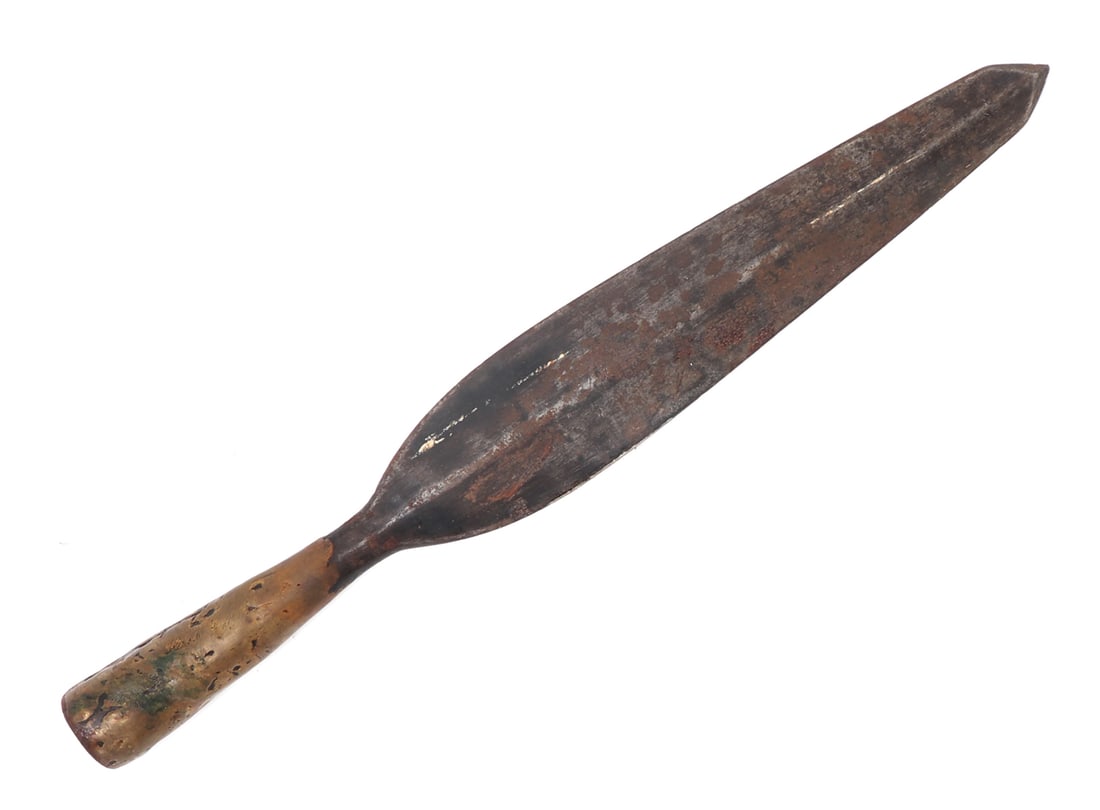 Antique African Spearhead: Leaf shaped Spearhead from Ethiopia Size 13" L
