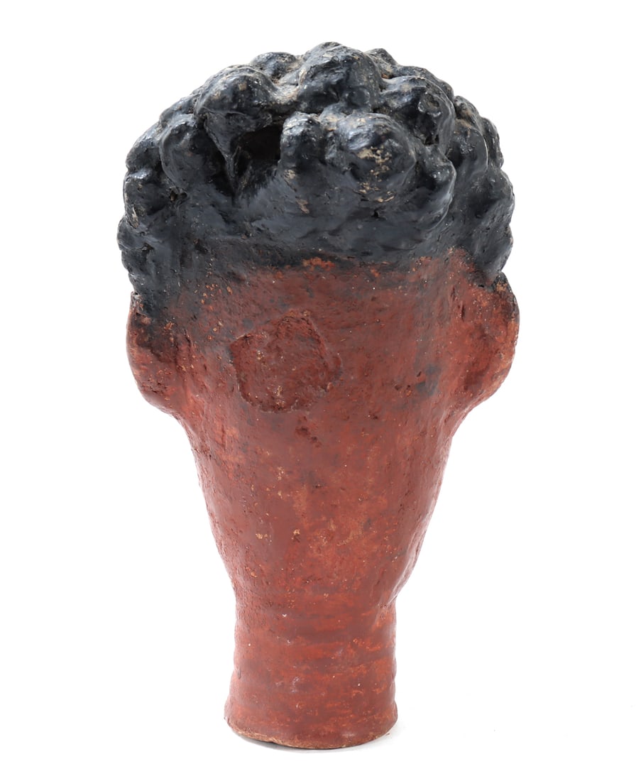 African Painted Terracotta Head - 4