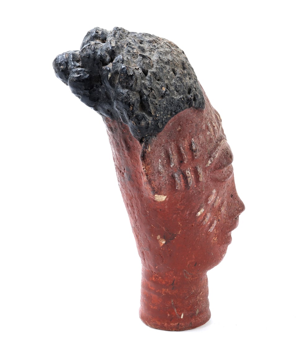African Painted Terracotta Head - 5