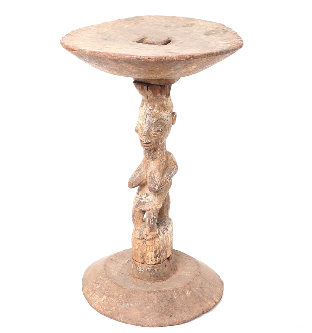 Mounted Early Yoruba Figure, Side Table (1 of 8)