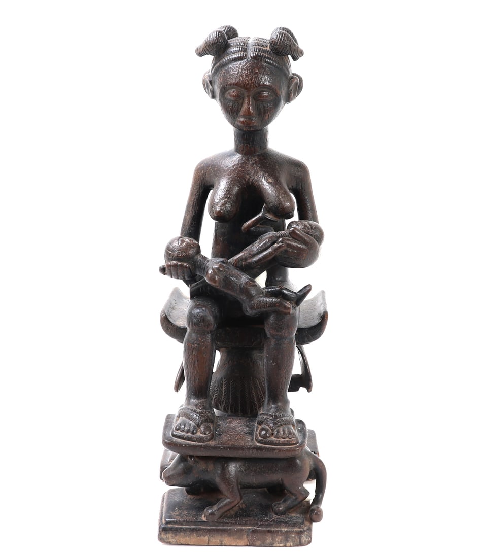 Yoruba Maternity Figure on Throne - 2