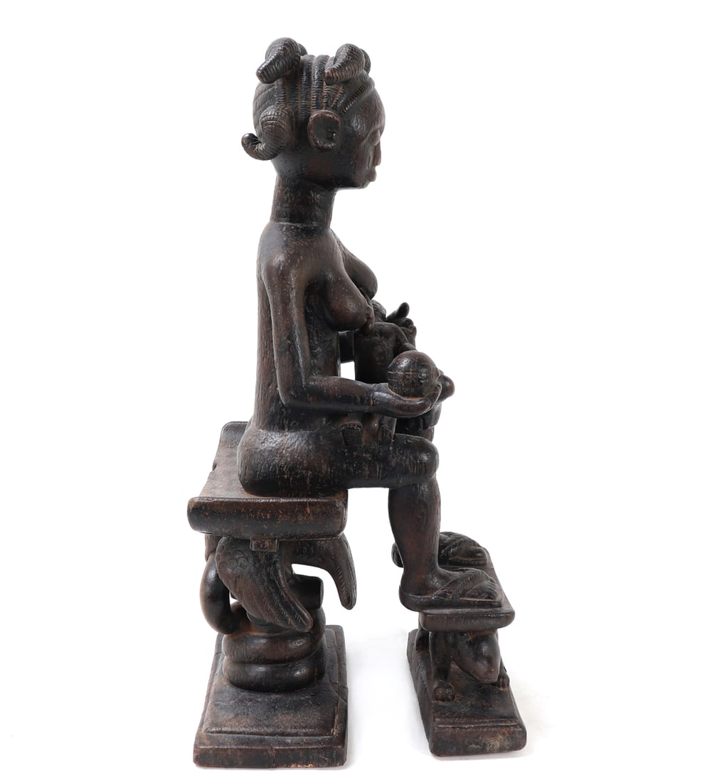 Yoruba Maternity Figure on Throne - 5