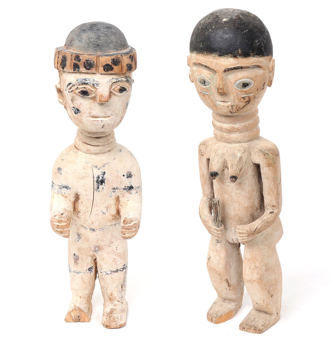 Pair of Akan / Fante Painted Wood Figures (1 of 13)