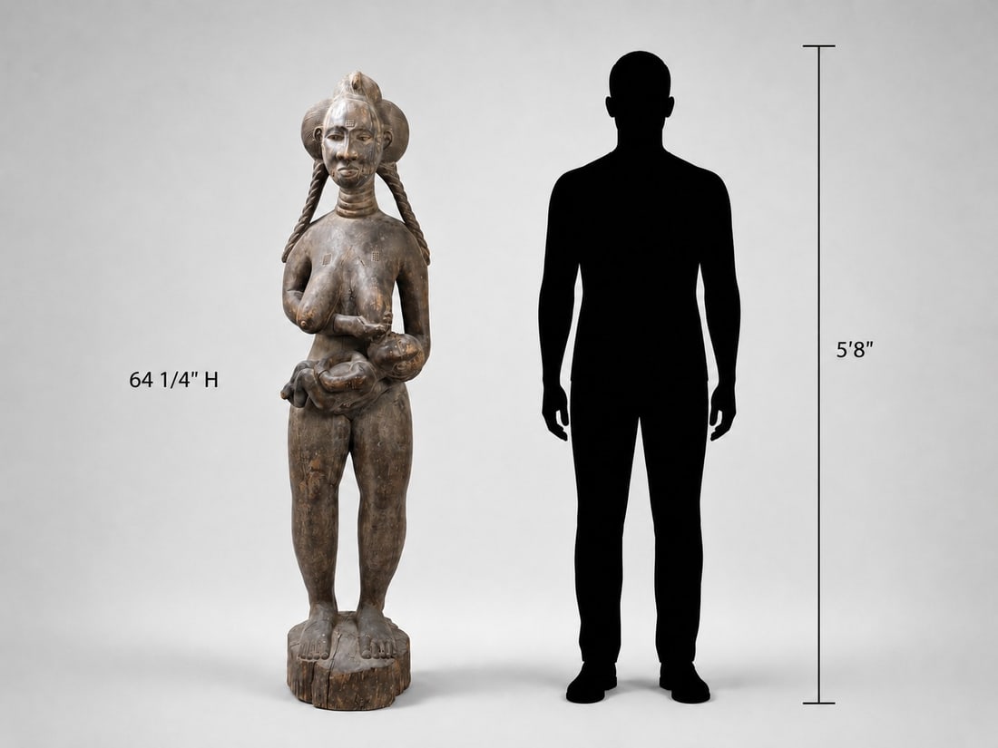 Baule Maternity Statue, Life-Size! 20th C. (1 of 16)