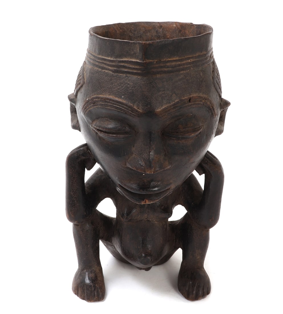 African Seated Figure Wood Kuba Cup (1 of 8)