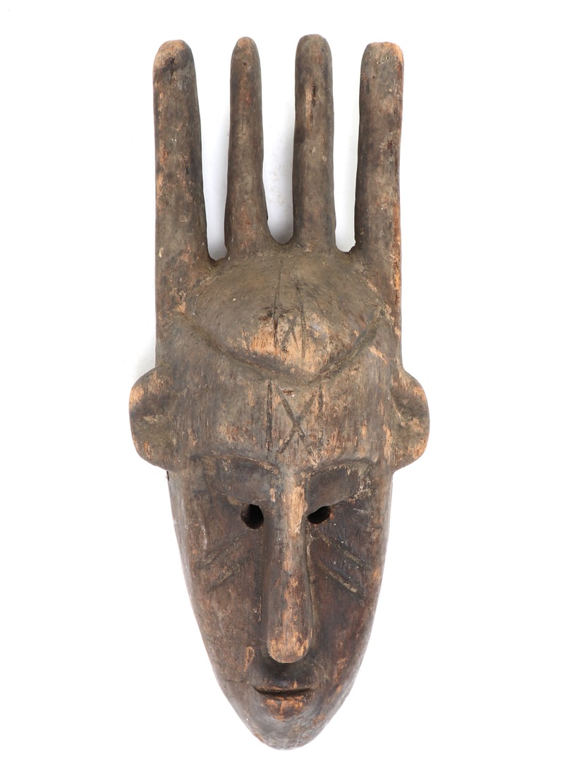 African Wood Carved N'domo Mask (1 of 8)