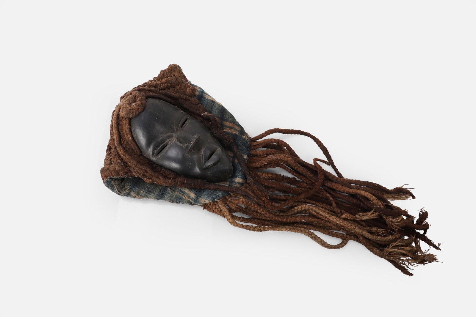 Dan Carved Wood Mask with Fiber Headdress (1 of 6)