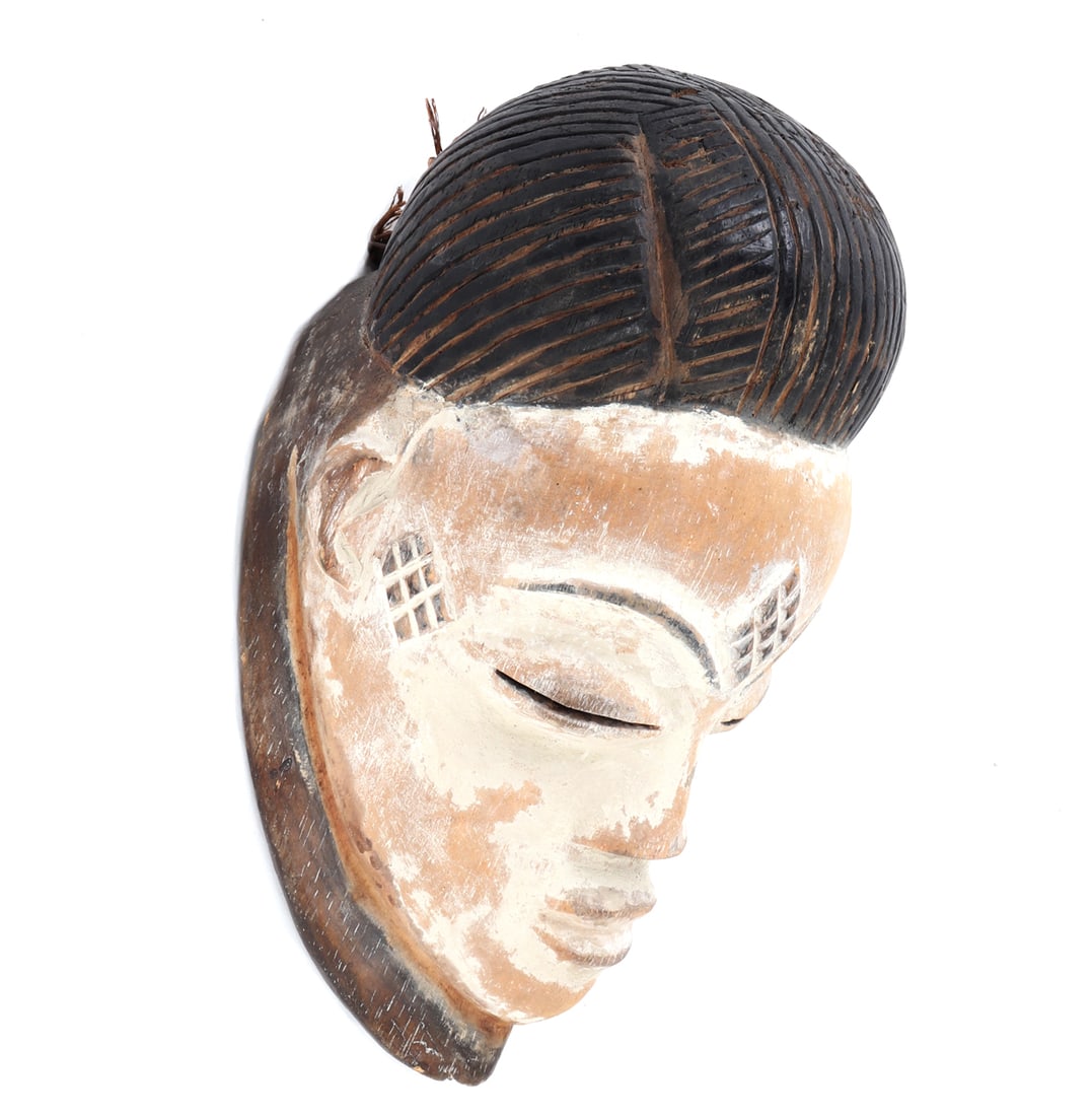 Gabon Punu / Lumbo Style White-Faced Wood Mask (1 of 9)