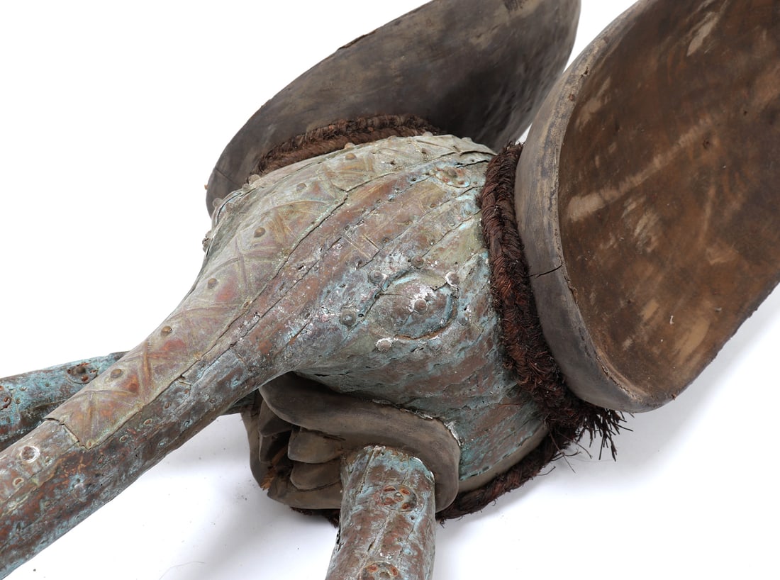 Cameroon Grassfields Copper-Covered Elephant Mask - 3
