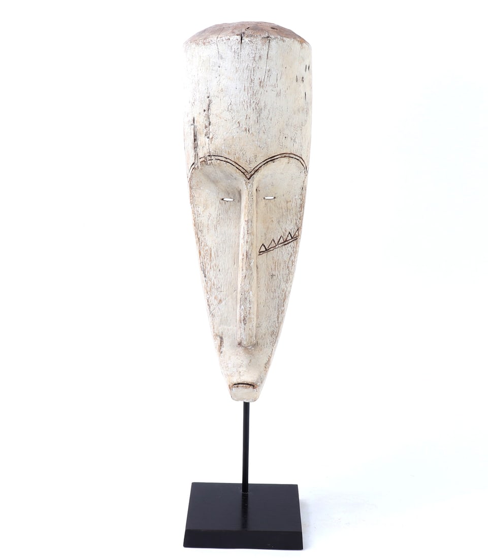 Large African Fang / Ngil Style White-Pigmented Wood Mask, Gabon (1 of 16)