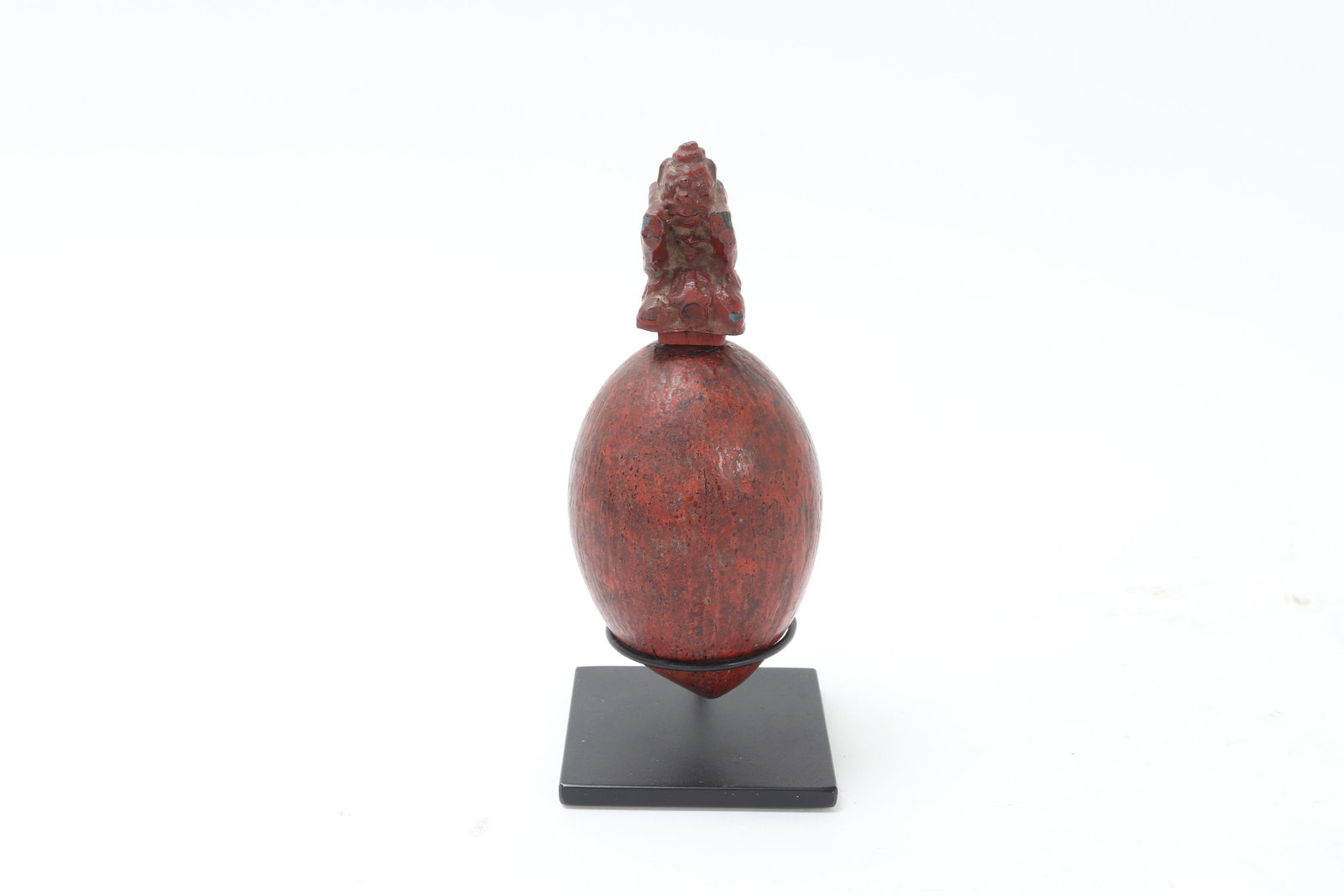 Shan Lacquered Medicine Container, Burma (Myanmar) 20th century: Burma (Myanmar) . A small medicine container of Shan tribal tradition, of ovoid form and finished in red lacquer, the body likely fashioned from a coconut shell or related gourd-form natural material