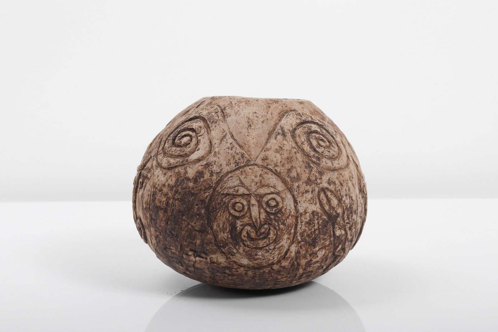 Carved "Bemble" Coconut Shell Vessel - 2