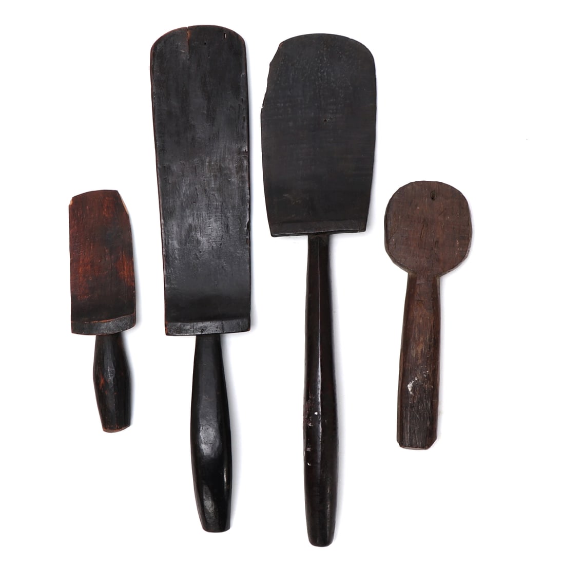 Indonesian Wooden Spatulas: Hand carved wooden spoons, scoops and paddle Size largest 18 1/4" L