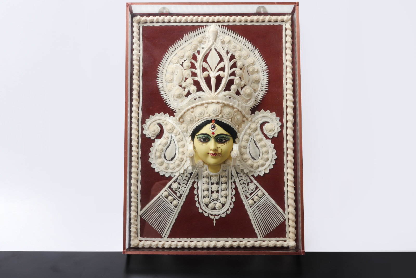 Framed Bengali Shola Pith Durga Panel (1 of 2)