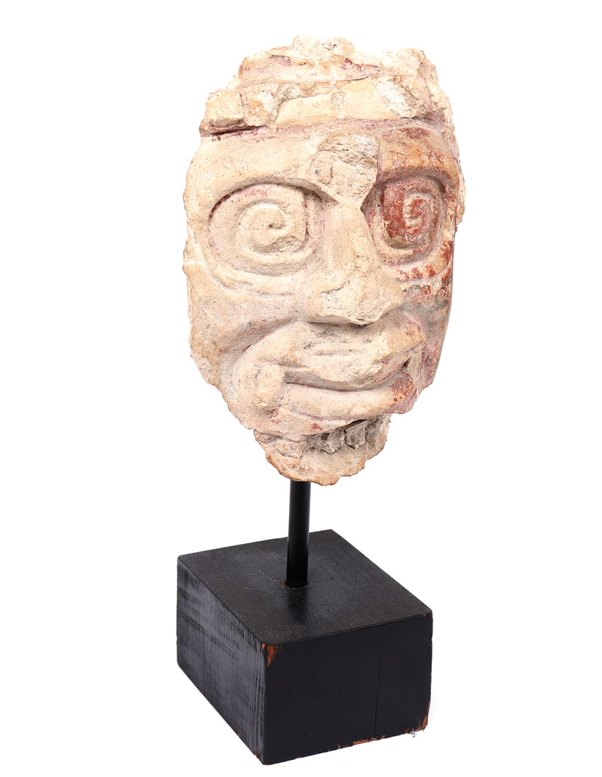 Maya Stucco Deity Head, Possibly Chaac - 2