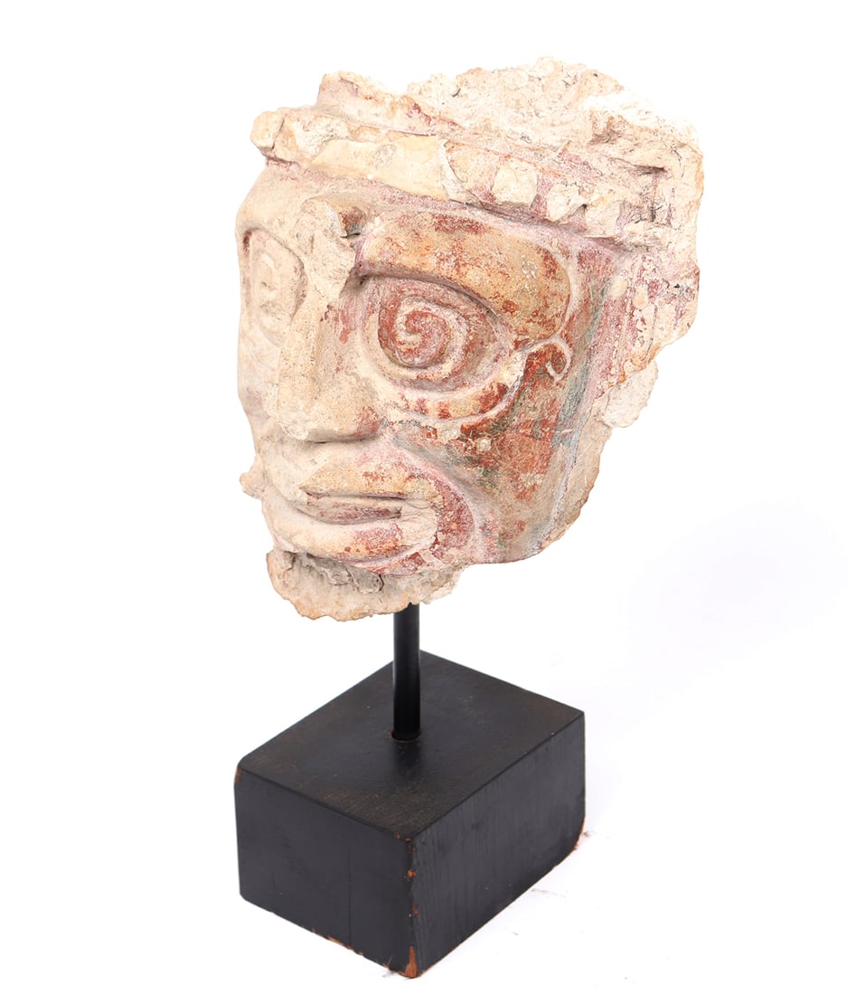Maya Stucco Deity Head, Possibly Chaac - 3