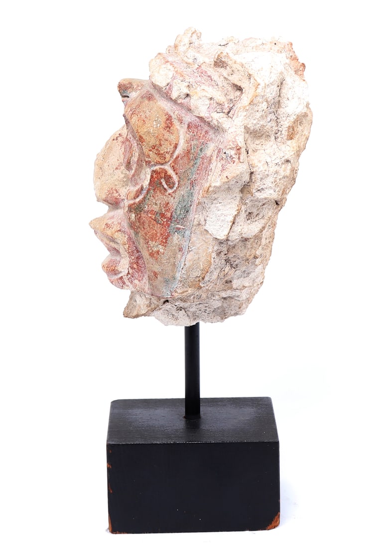 Maya Stucco Deity Head, Possibly Chaac - 4