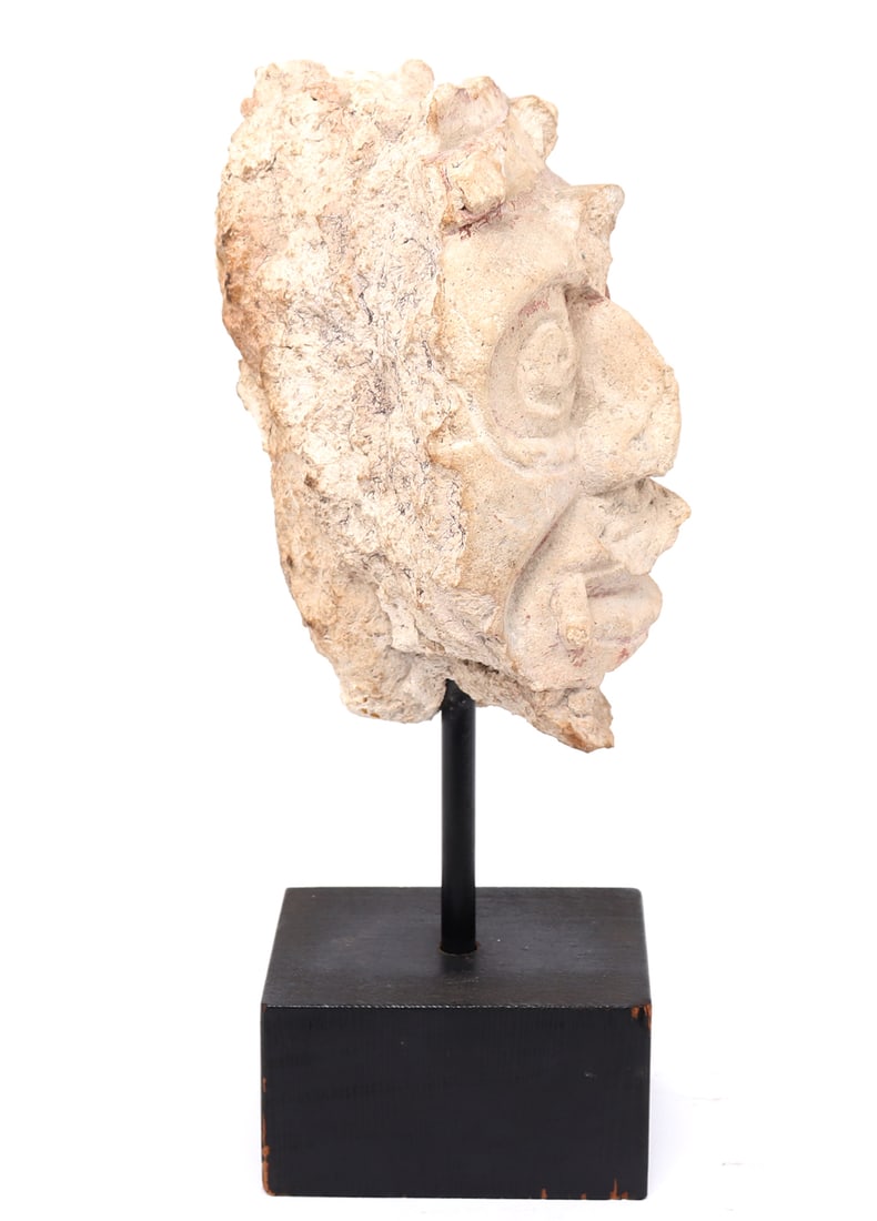 Maya Stucco Deity Head, Possibly Chaac - 5
